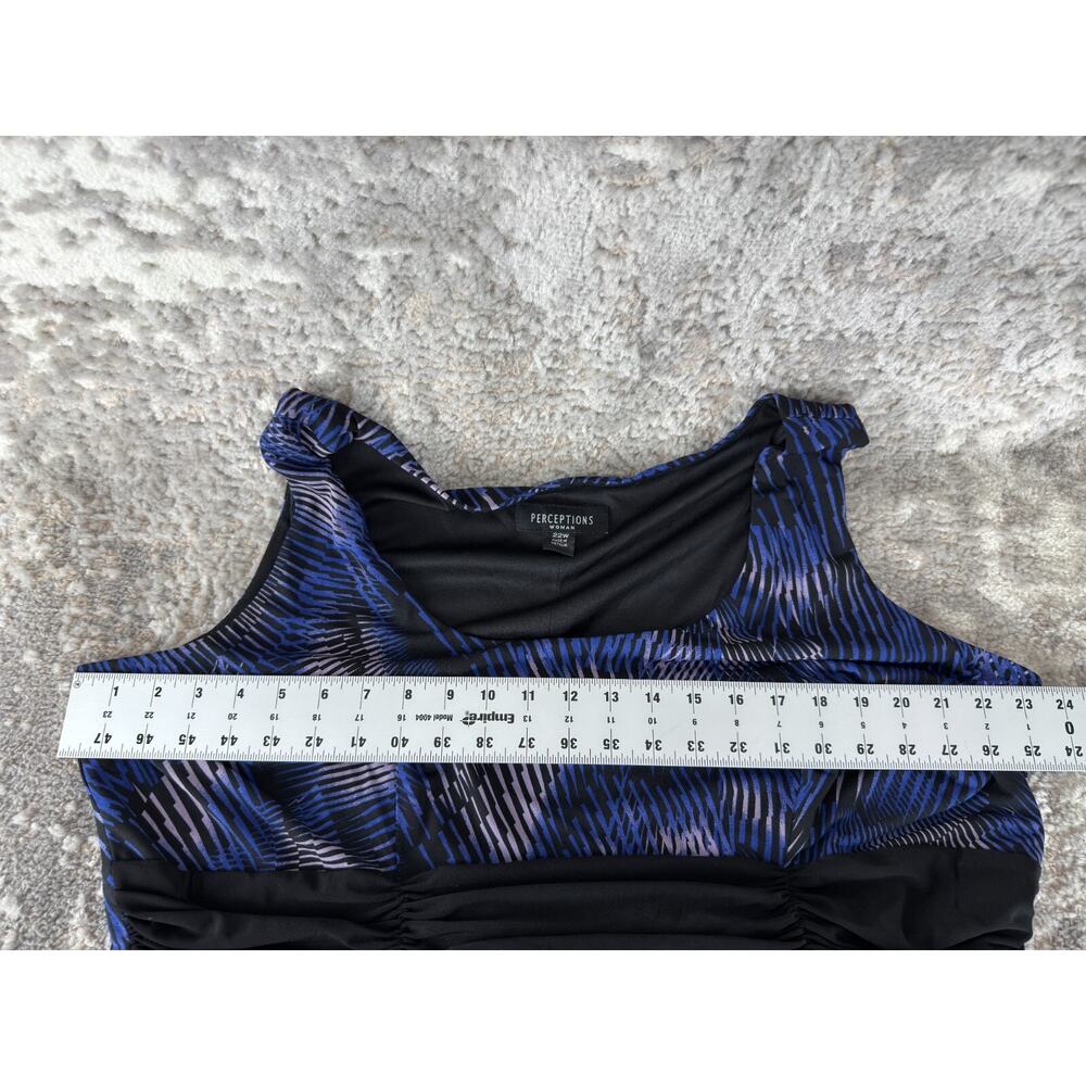 Perceptions Plus Size 22w Abstract Midi Shift Dre… - image 4